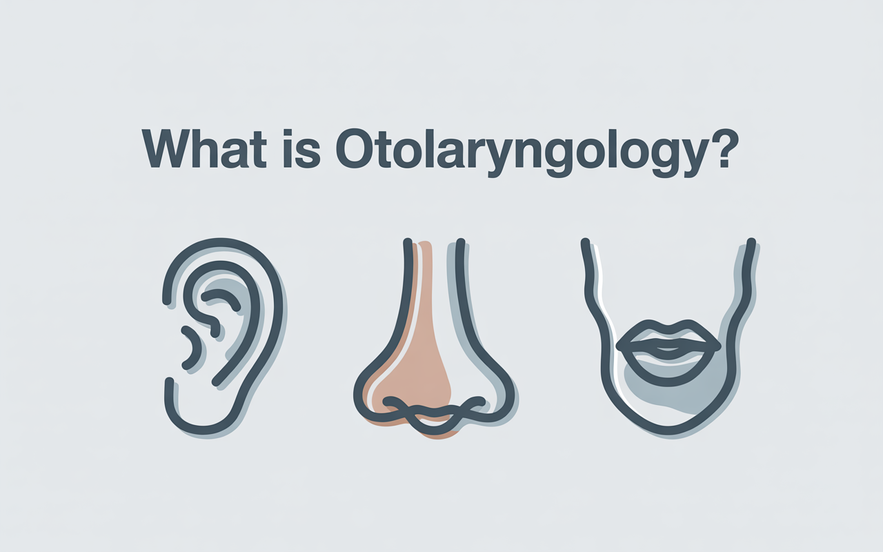 Illustration showing ear nose and throat icons for otolaryngology